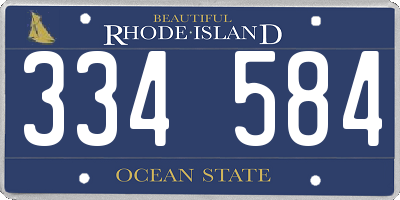 RI license plate 334584