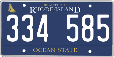 RI license plate 334585