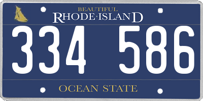 RI license plate 334586