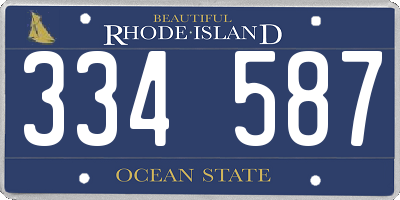 RI license plate 334587