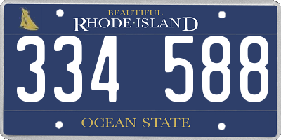 RI license plate 334588