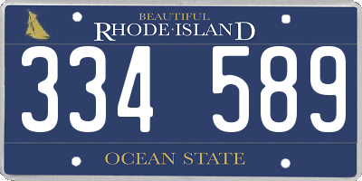 RI license plate 334589