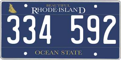 RI license plate 334592