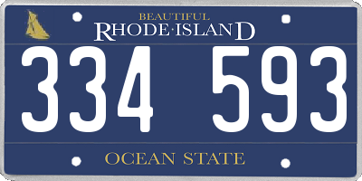 RI license plate 334593