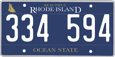 RI license plate 334594