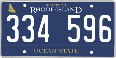 RI license plate 334596