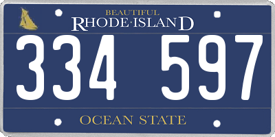 RI license plate 334597