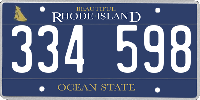 RI license plate 334598