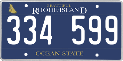 RI license plate 334599