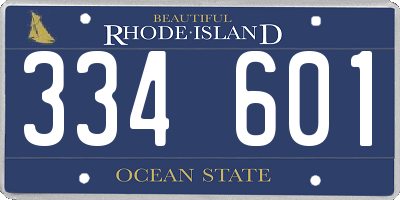 RI license plate 334601