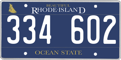 RI license plate 334602