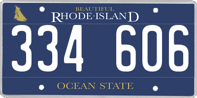 RI license plate 334606