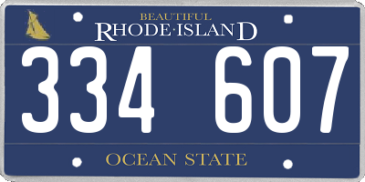 RI license plate 334607