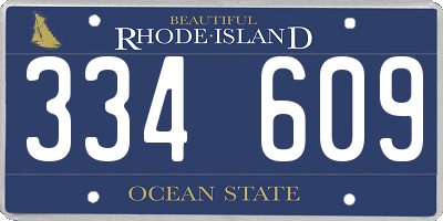 RI license plate 334609