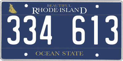 RI license plate 334613