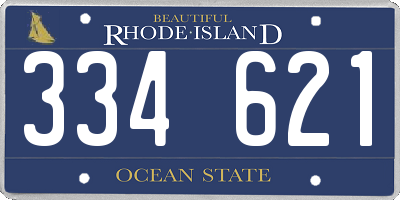RI license plate 334621