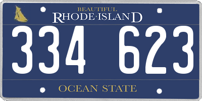 RI license plate 334623