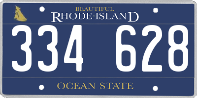 RI license plate 334628