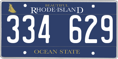 RI license plate 334629