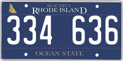 RI license plate 334636