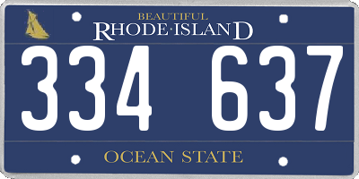 RI license plate 334637