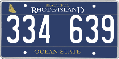 RI license plate 334639