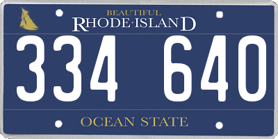 RI license plate 334640