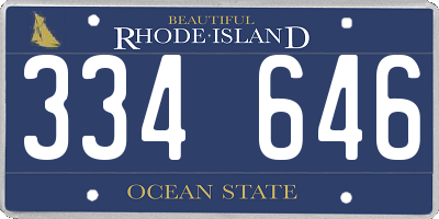 RI license plate 334646