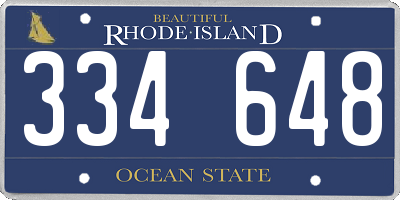 RI license plate 334648