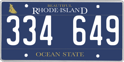 RI license plate 334649