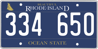 RI license plate 334650