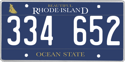 RI license plate 334652