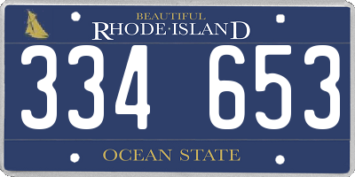 RI license plate 334653
