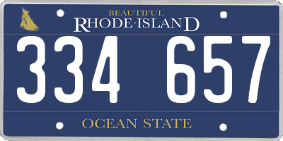 RI license plate 334657