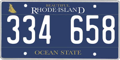 RI license plate 334658