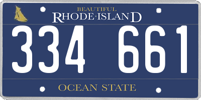 RI license plate 334661