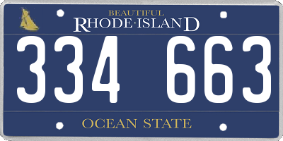 RI license plate 334663