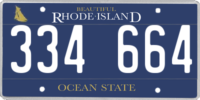 RI license plate 334664