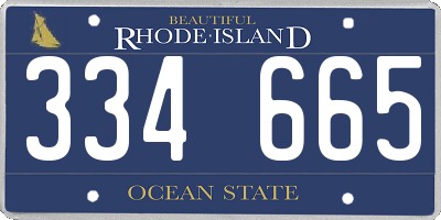 RI license plate 334665