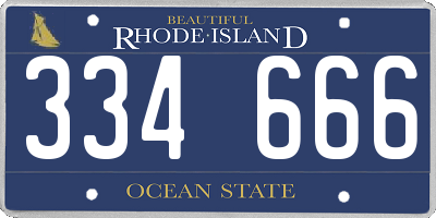 RI license plate 334666