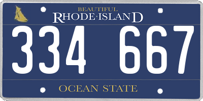 RI license plate 334667