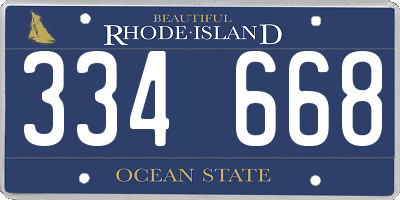 RI license plate 334668