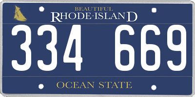 RI license plate 334669