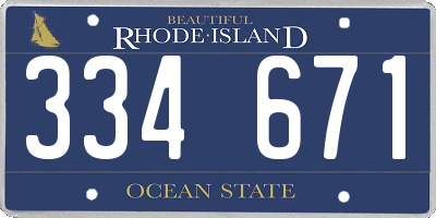 RI license plate 334671