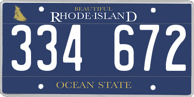 RI license plate 334672