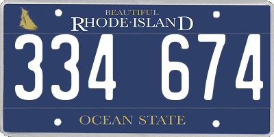 RI license plate 334674