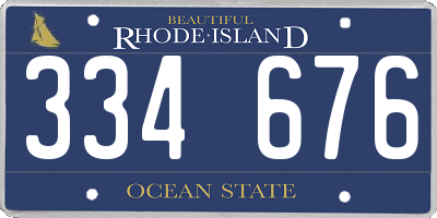 RI license plate 334676