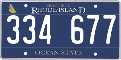 RI license plate 334677
