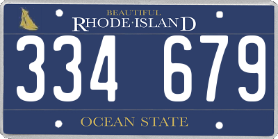 RI license plate 334679