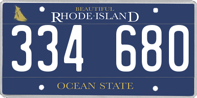RI license plate 334680